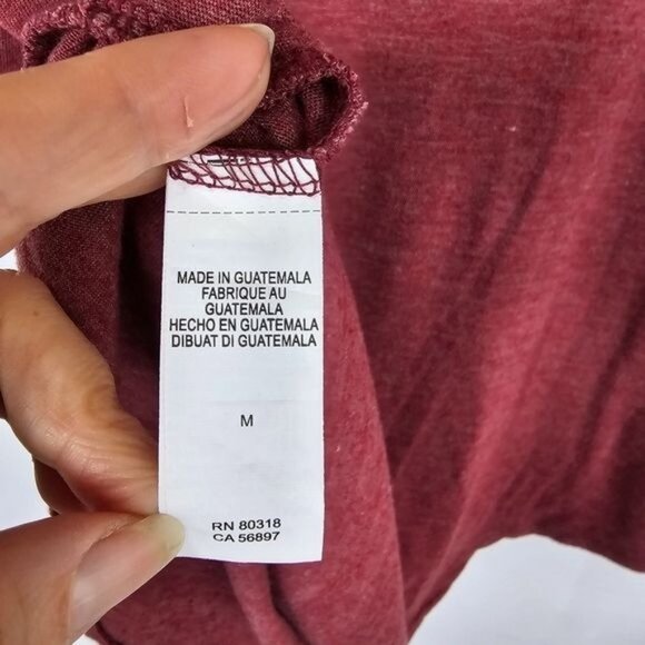 Lucky Brand Heathered Pink Patriotic Tshirt Sz M Scoop Neck Casual Americana USA - Picture 6 of 6